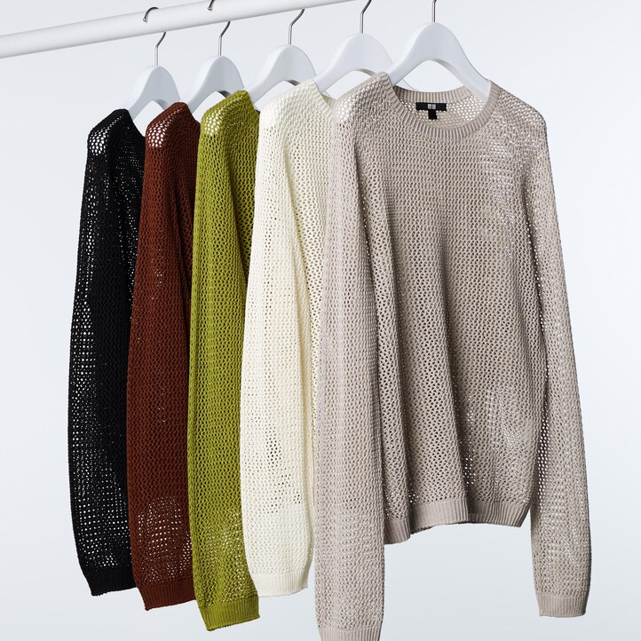 UNIQLO 3d Knit Seamless Mesh Crew Neck Jumper Hvite | 09CNEWARQ