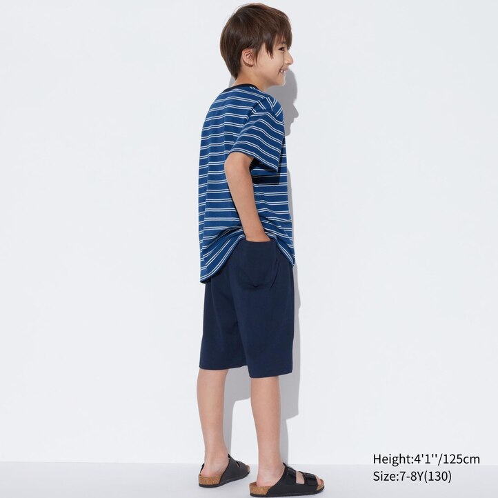 UNIQLO Airism Cotton Blend Striped Lounge Set Marineblå | 79JCDTHGU