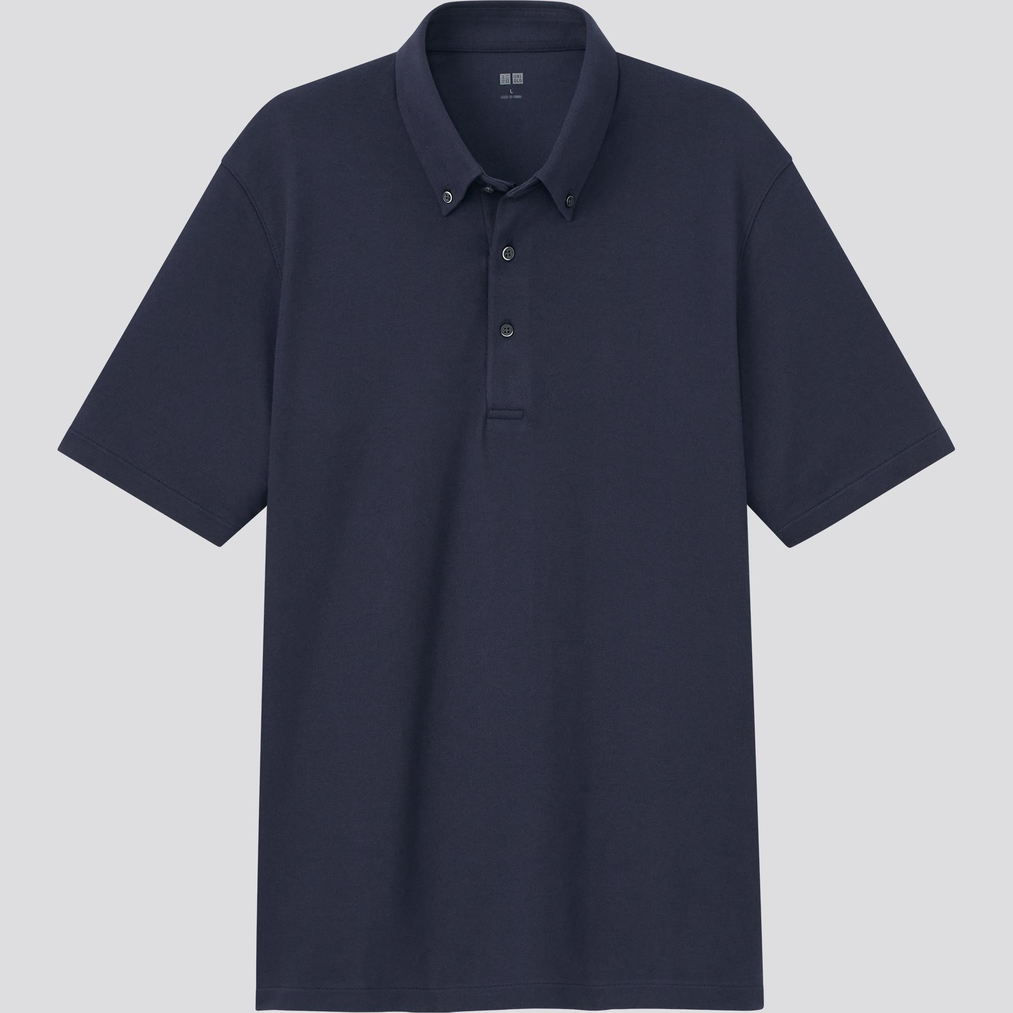 UNIQLO Airism Piqué Polo Shirt 2021 Season Marineblå | 82TEAZVOH