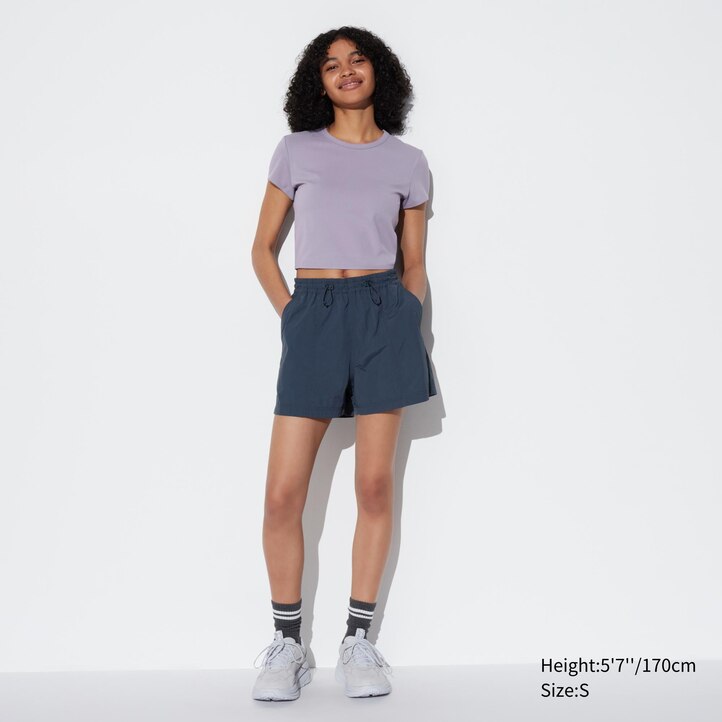 UNIQLO Airism Ultra Soft Cropped T-Shirt Hvite | 84CDGPTYZ