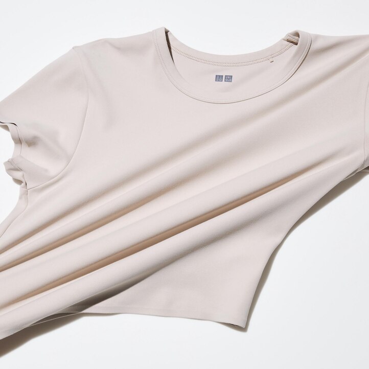 UNIQLO Airism Ultra Soft Cropped T-Shirt Hvite | 84CDGPTYZ