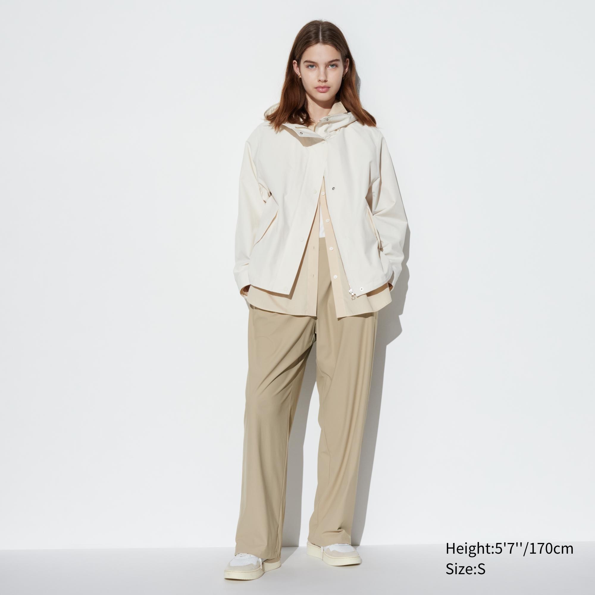 UNIQLO Airism Ultra Stretch Straight Wide Leg Trousers Beige | 92IKSRFET