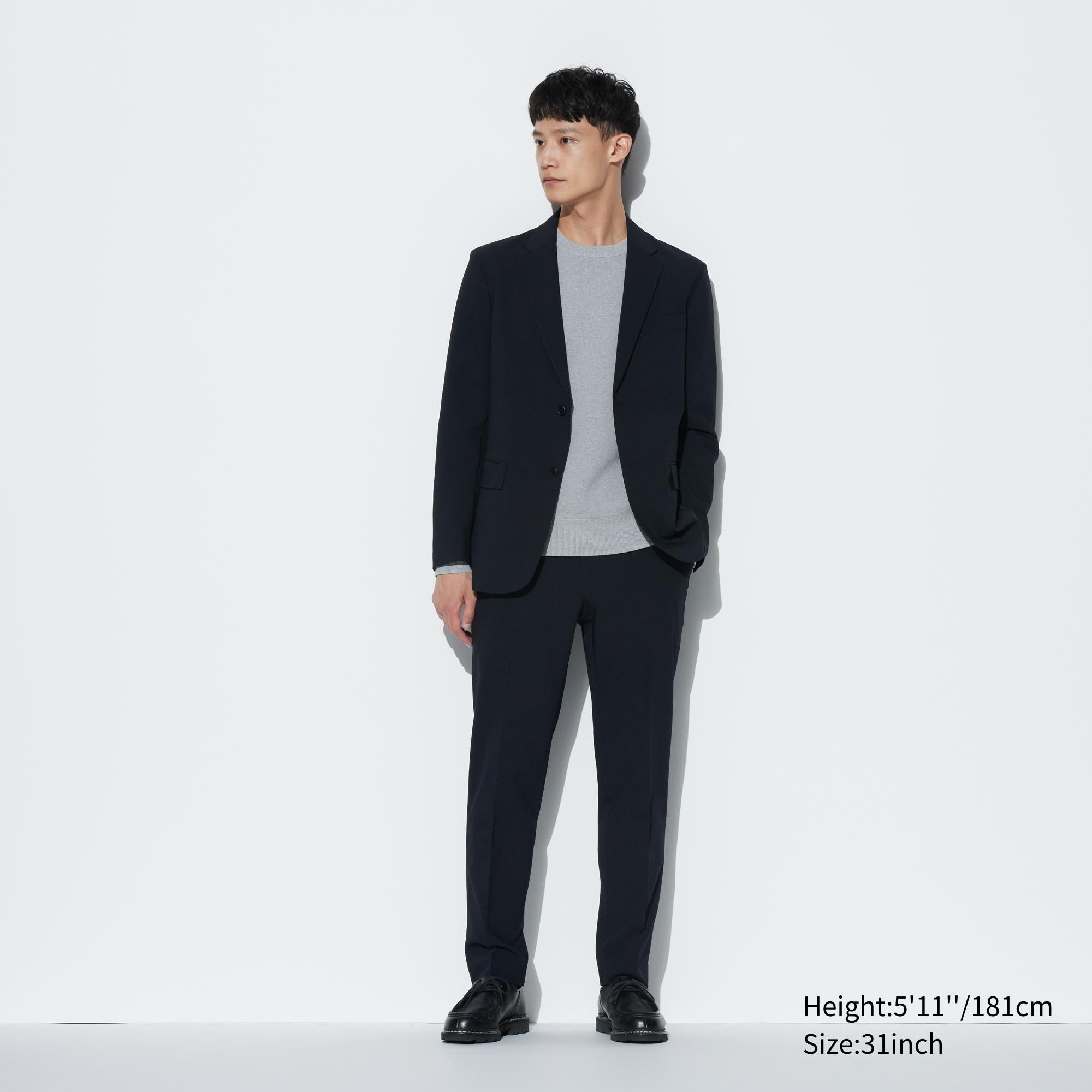 UNIQLO Airsense Ultra Light Wool Look Trousers Marineblå | 96DTIRSJG