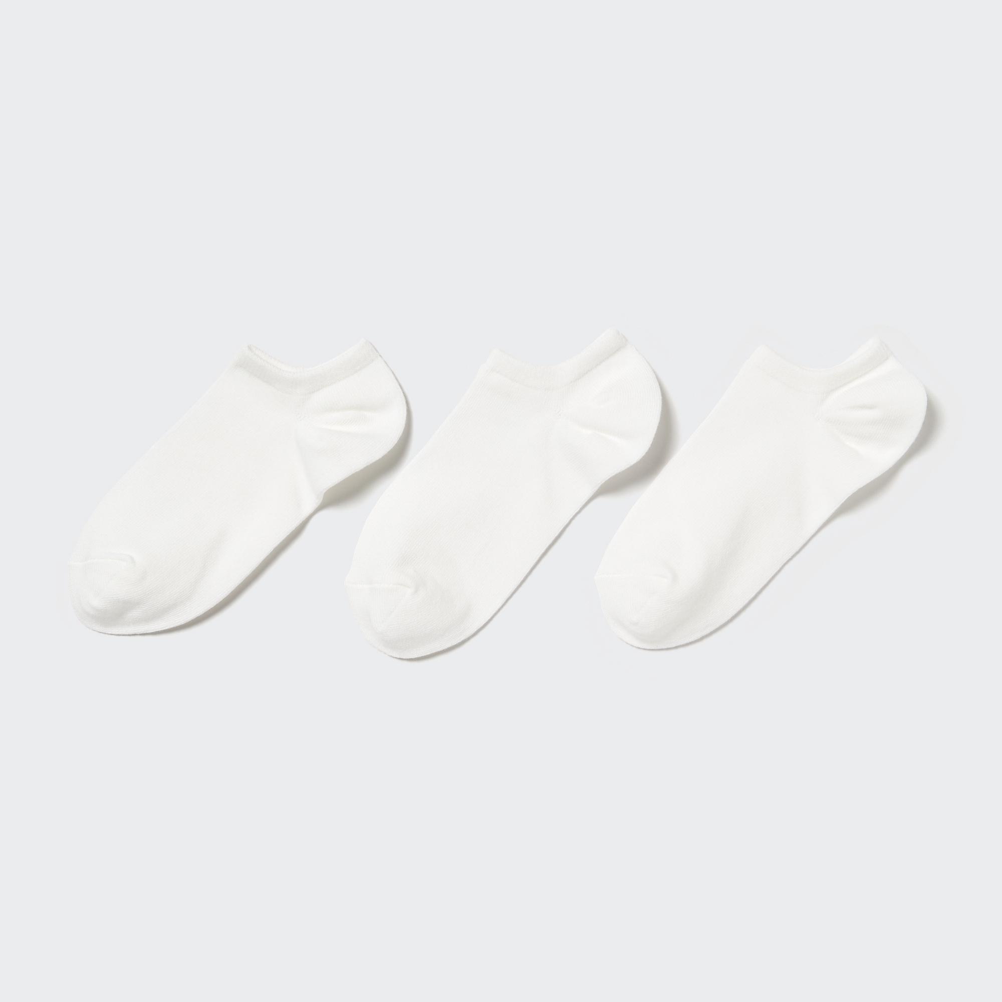 UNIQLO Ankle Socks Three Pairs Hvite | 03GNTMKUF