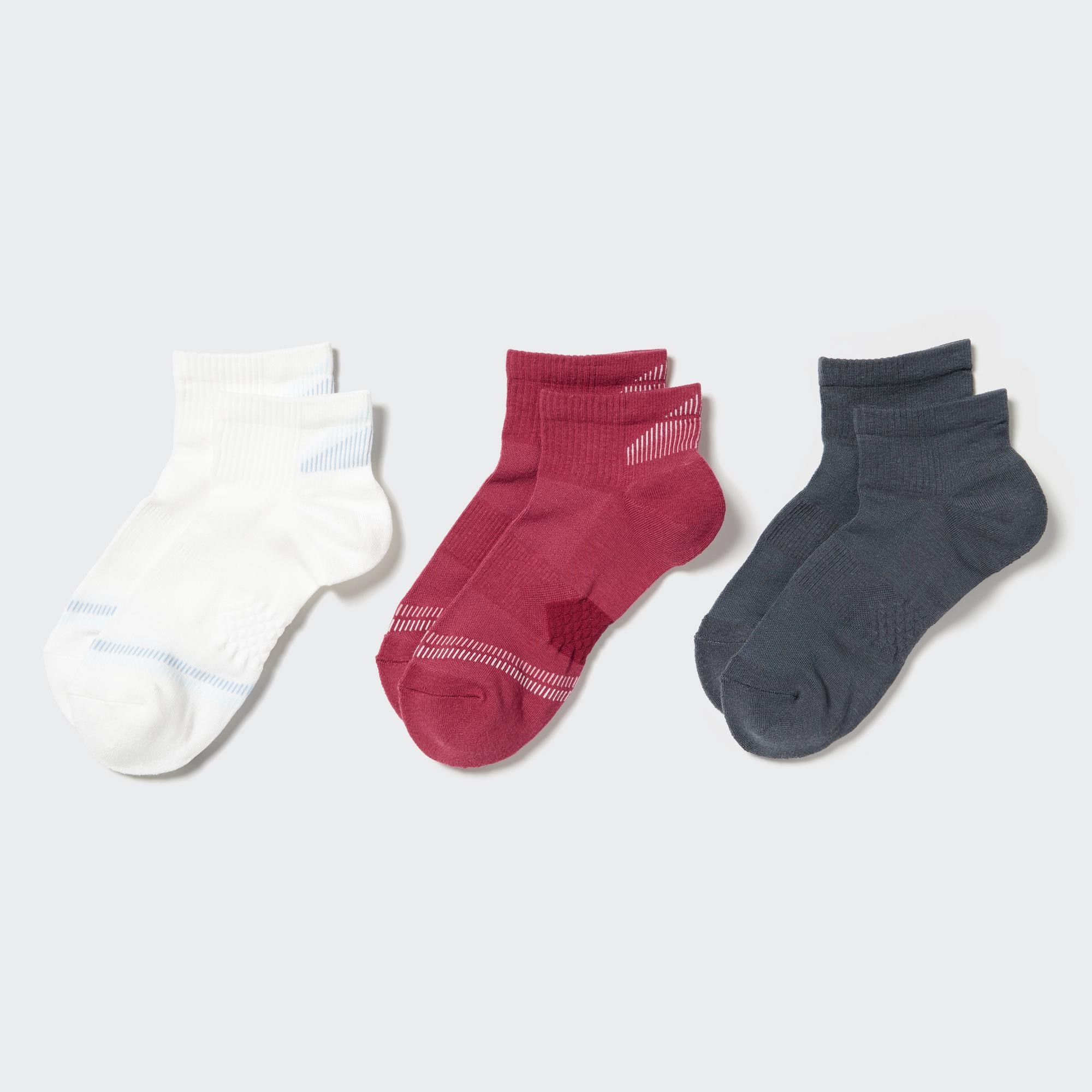 UNIQLO Ankle Sports Socks Three Pairs Hvite | 23MHRUFYO