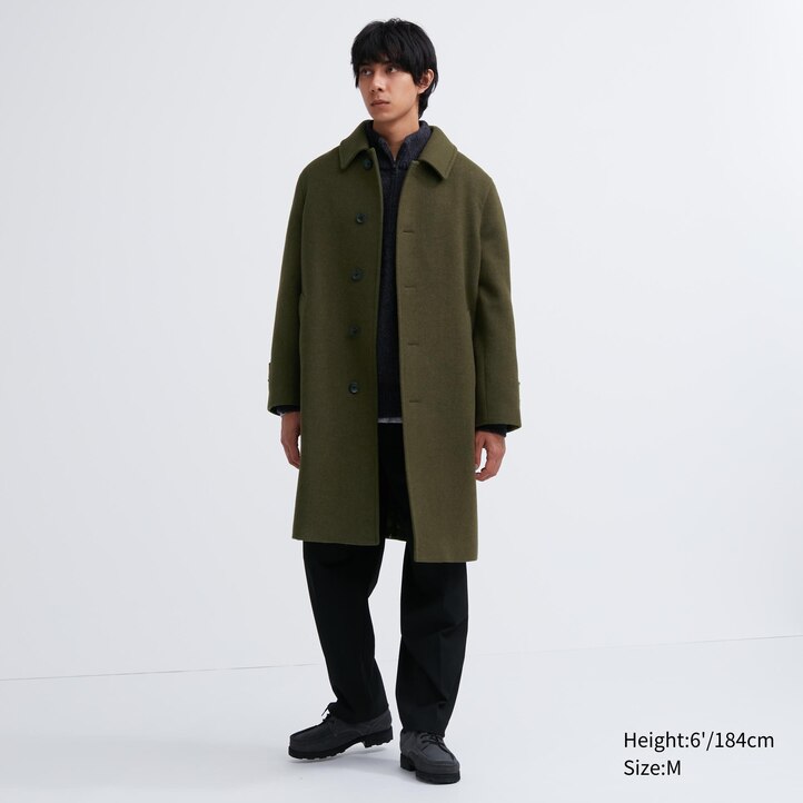 UNIQLO Balmacaan Coat Olivengrønne | 75QGHZAWP