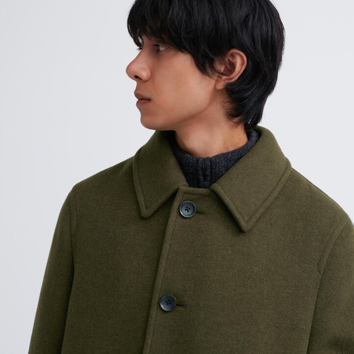 UNIQLO Balmacaan Coat Olivengrønne | 75QGHZAWP