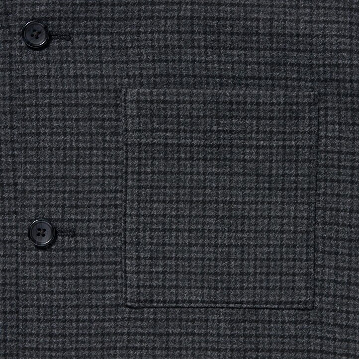 UNIQLO Brushed Twill Checked Long Sleeved Overshirt Mørke | 48DFSQUXG