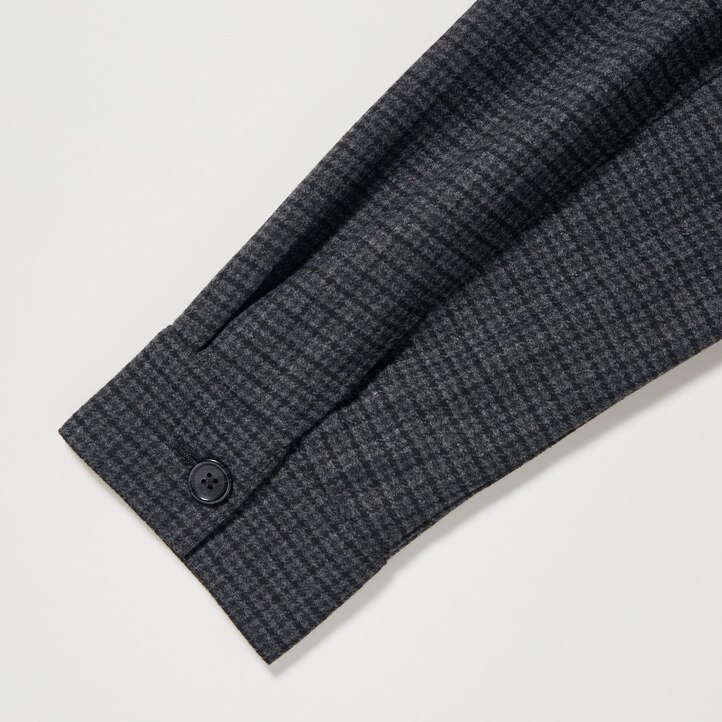 UNIQLO Brushed Twill Checked Long Sleeved Overshirt Mørke | 48DFSQUXG