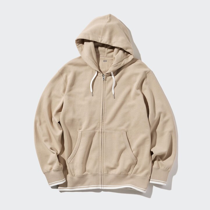 UNIQLO Colour Block Zipped Hoodie Hvite | 13SEKYWFL