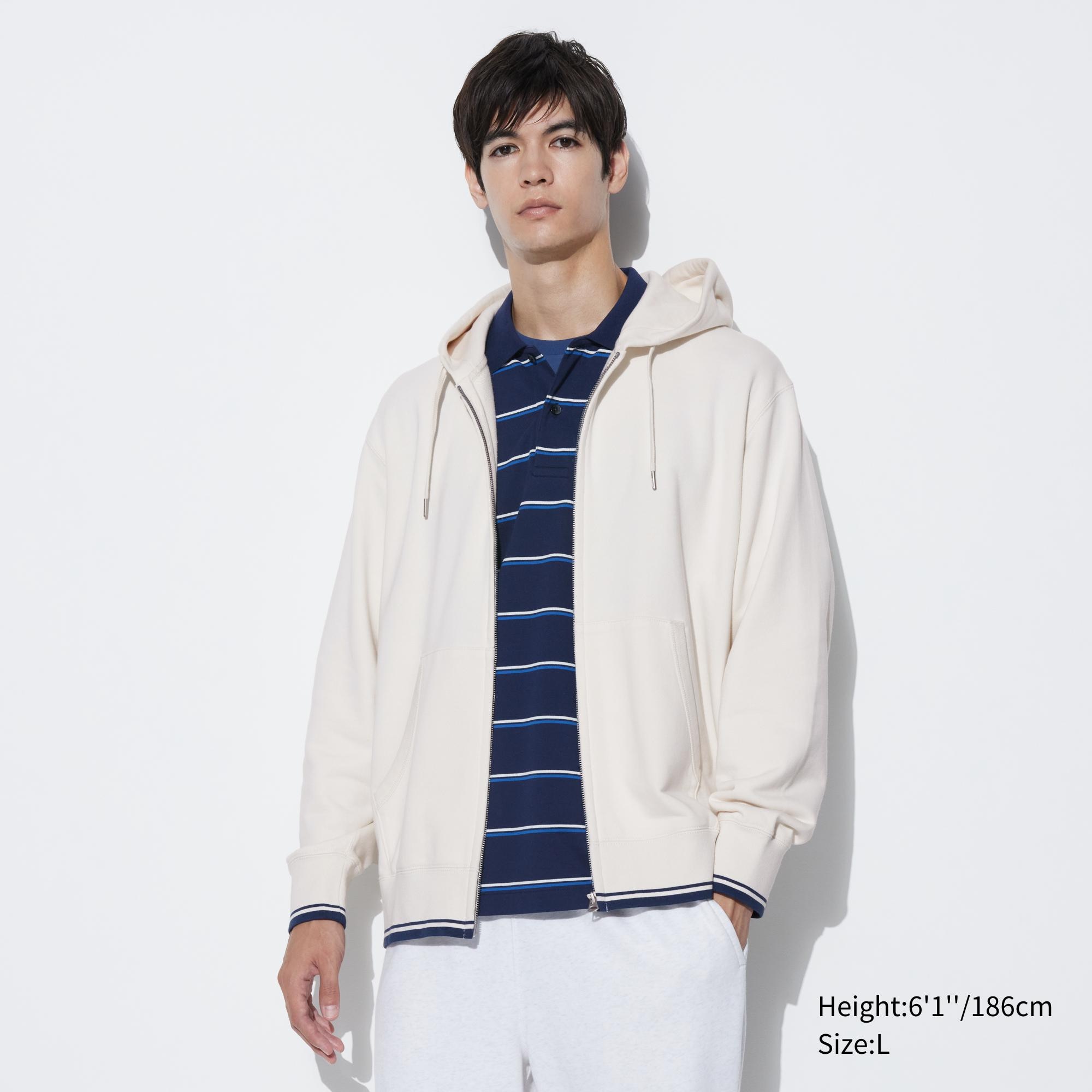 UNIQLO Colour Block Zipped Hoodie Hvite | 13SEKYWFL