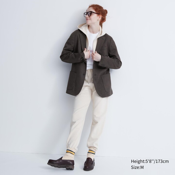 UNIQLO Comfort Patterned Blazer Jacket Mørke Brune | 86THIGBMD