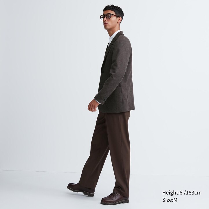 UNIQLO Comfort Patterned Blazer Jacket Mørke Brune | 86THIGBMD