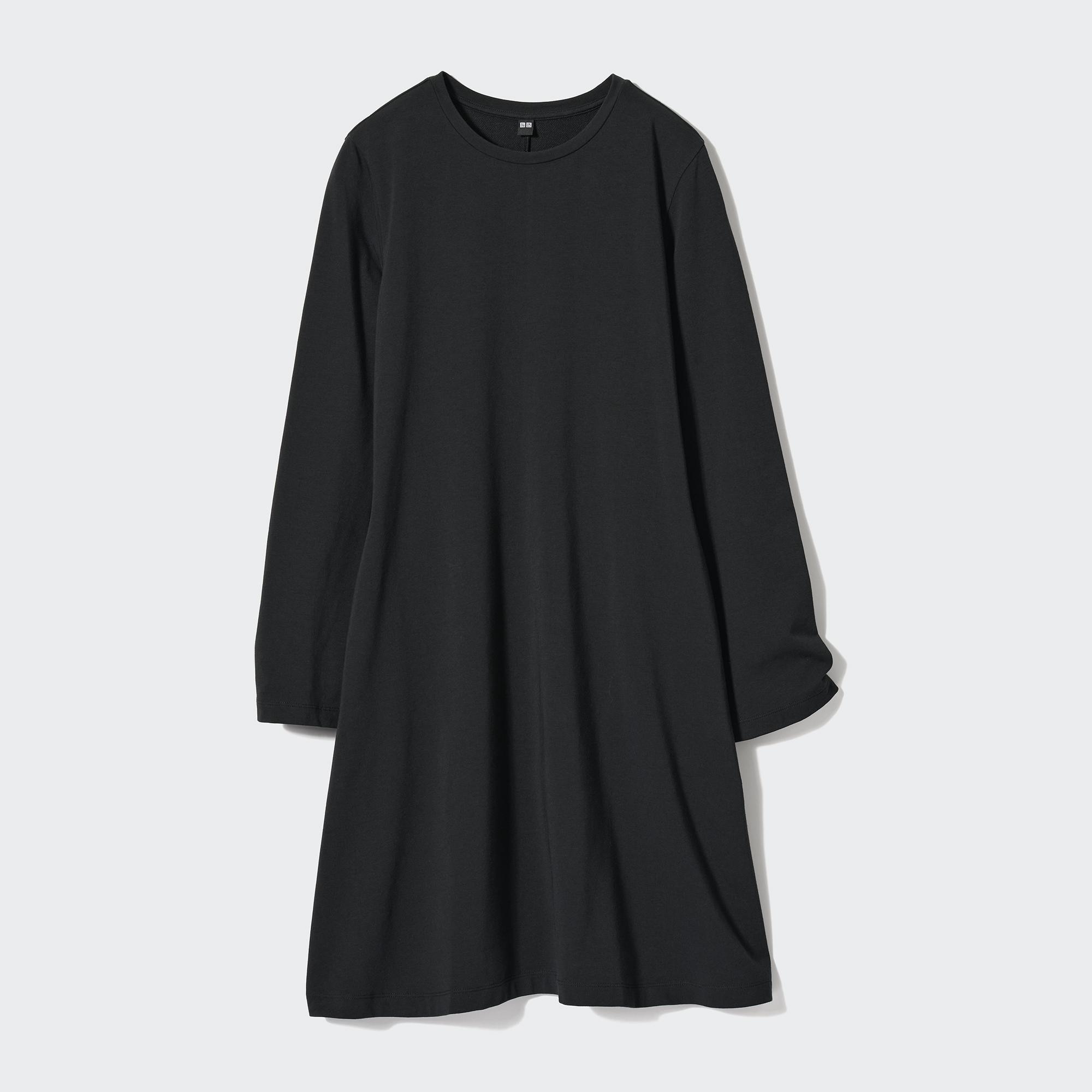 UNIQLO Cotton Blend Flared Mini Dress Svarte | 40YIZUXSF