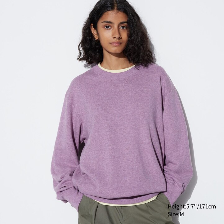 UNIQLO Cotton Crew Neck Sweatshirt Marineblå | 80IMPXKRG