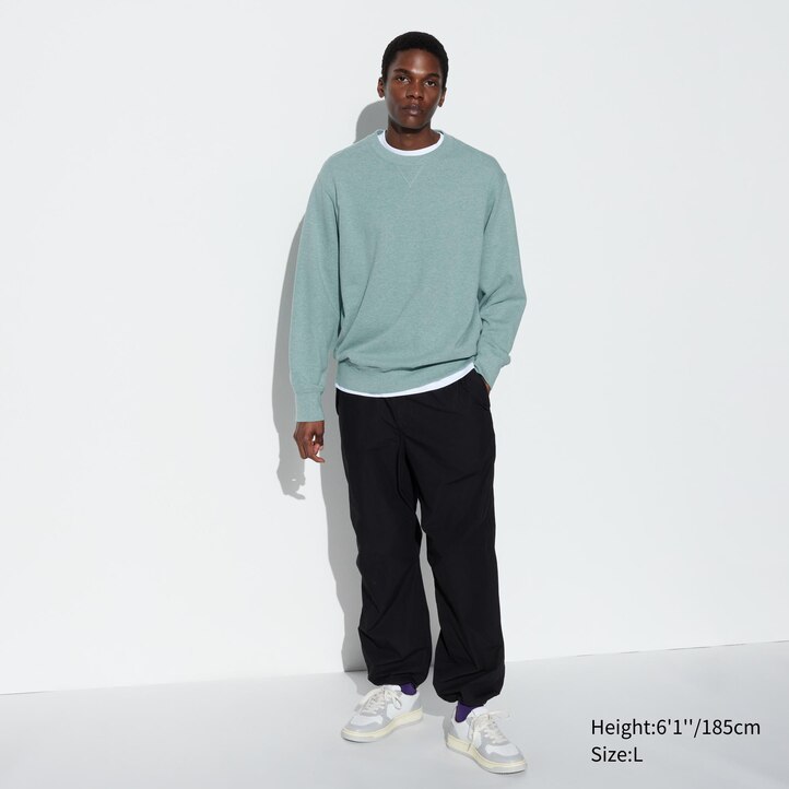 UNIQLO Cotton Crew Neck Sweatshirt Marineblå | 80IMPXKRG