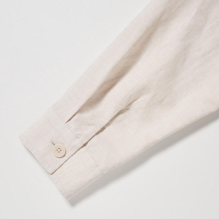 UNIQLO Cotton Linen Overshirt Olivengrønne | 65OPDAQNK