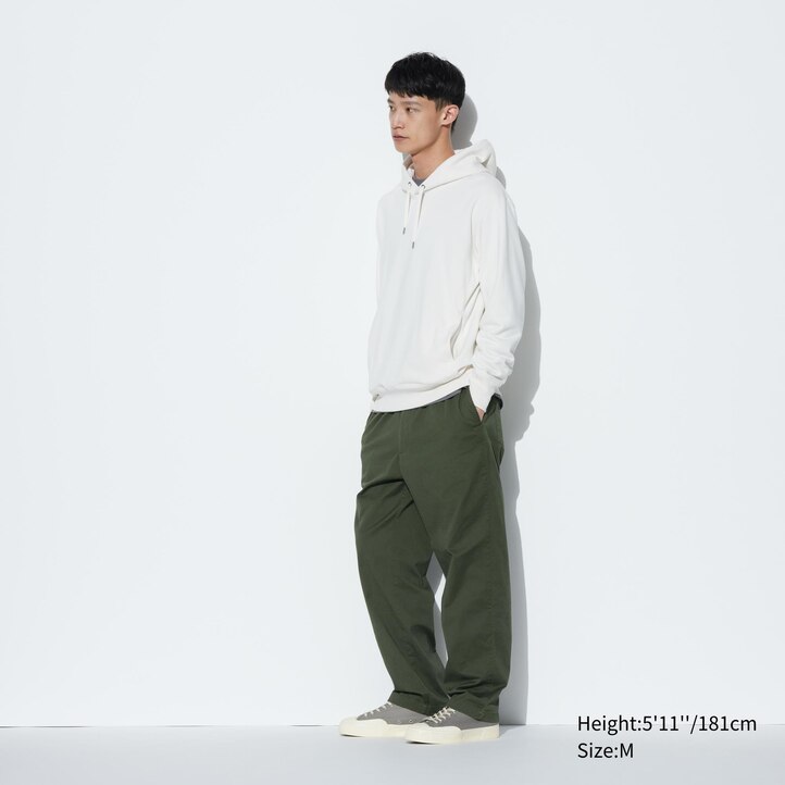 UNIQLO Cotton Relaxed Fit Ankle Length Trousers Mørke | 46LSKEPWH