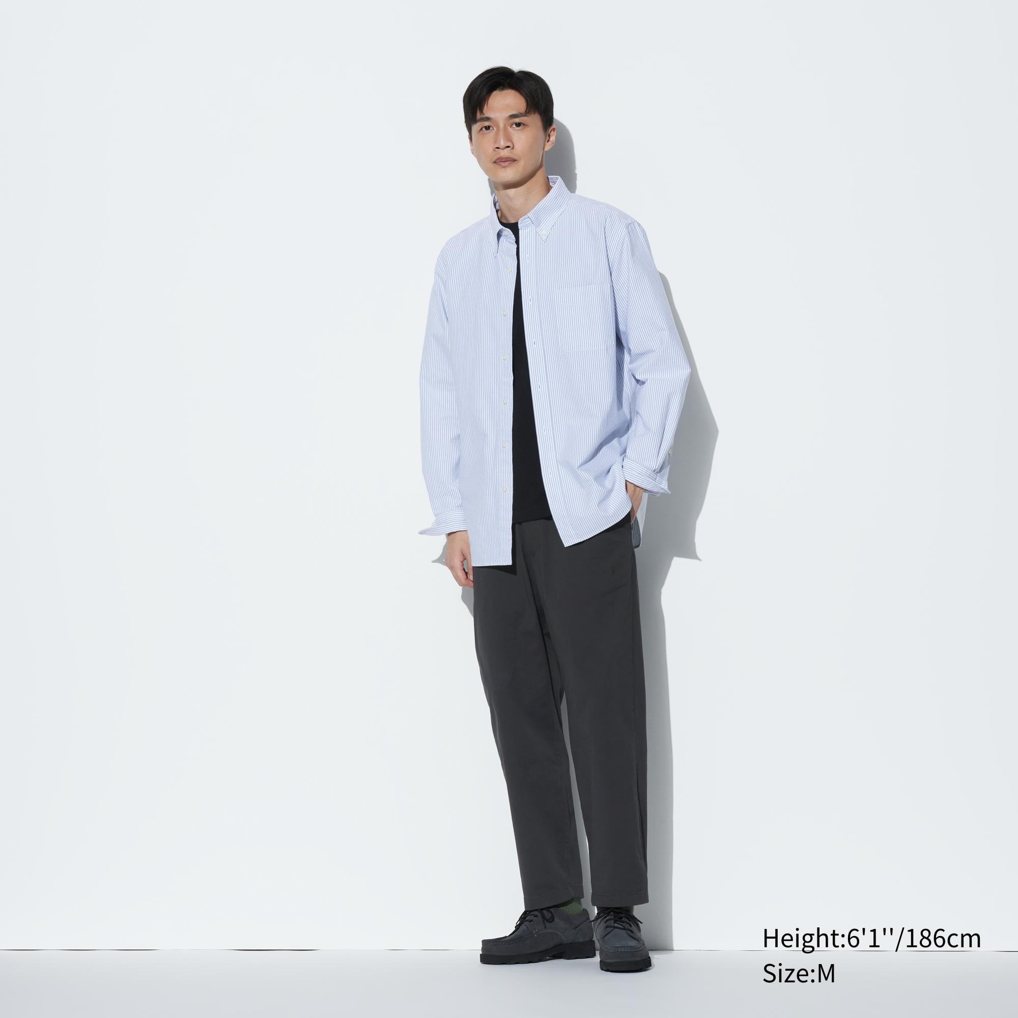 UNIQLO Cotton Relaxed Fit Ankle Length Trousers Mørke | 46LSKEPWH