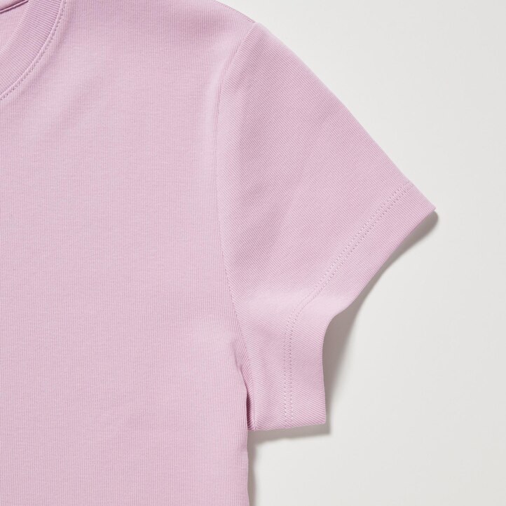 UNIQLO Cropped Fit Short Sleeved T-Shirt Rosa | 78CFDESBA