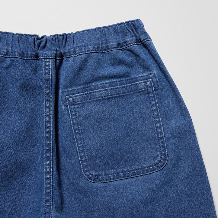 UNIQLO Denim Easy Shorts Blå | 60WZLQMFB