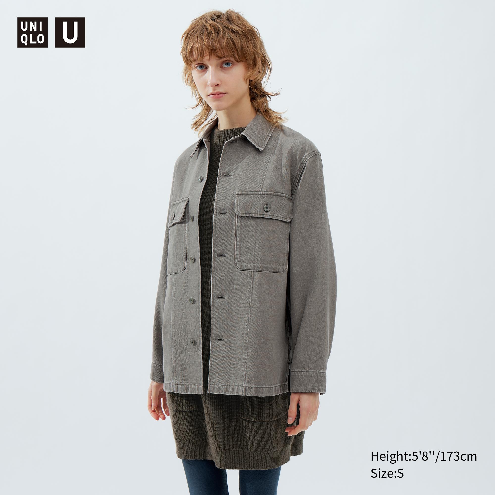 UNIQLO Denim Shirt Jacket Gray | 70CWYLTFU