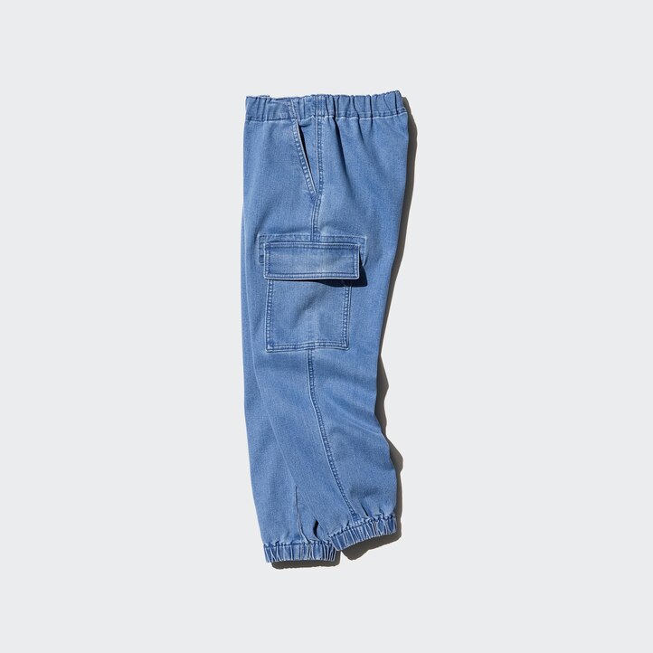 UNIQLO Denim Stretch Cargo Joggers Blå | 82PLICSKM