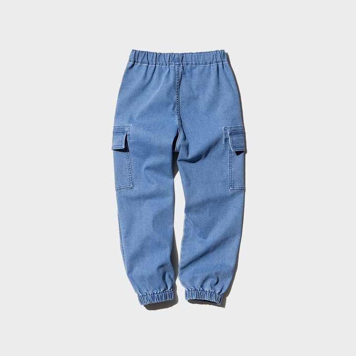 UNIQLO Denim Stretch Cargo Joggers Blå | 82PLICSKM