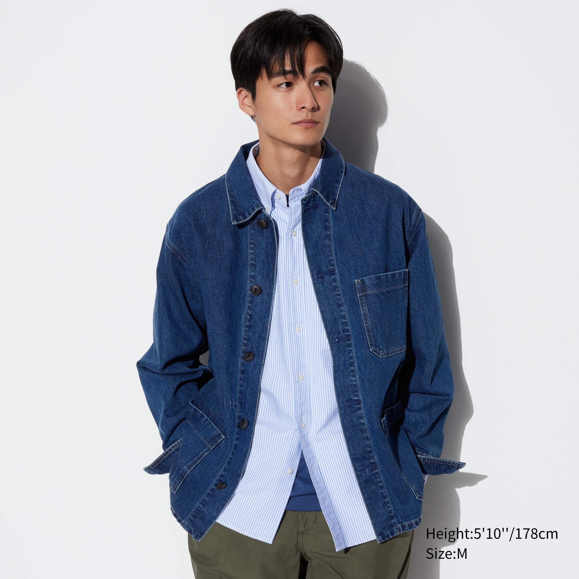 UNIQLO Denim Utility Jacket Blå | 12CJBYIZN