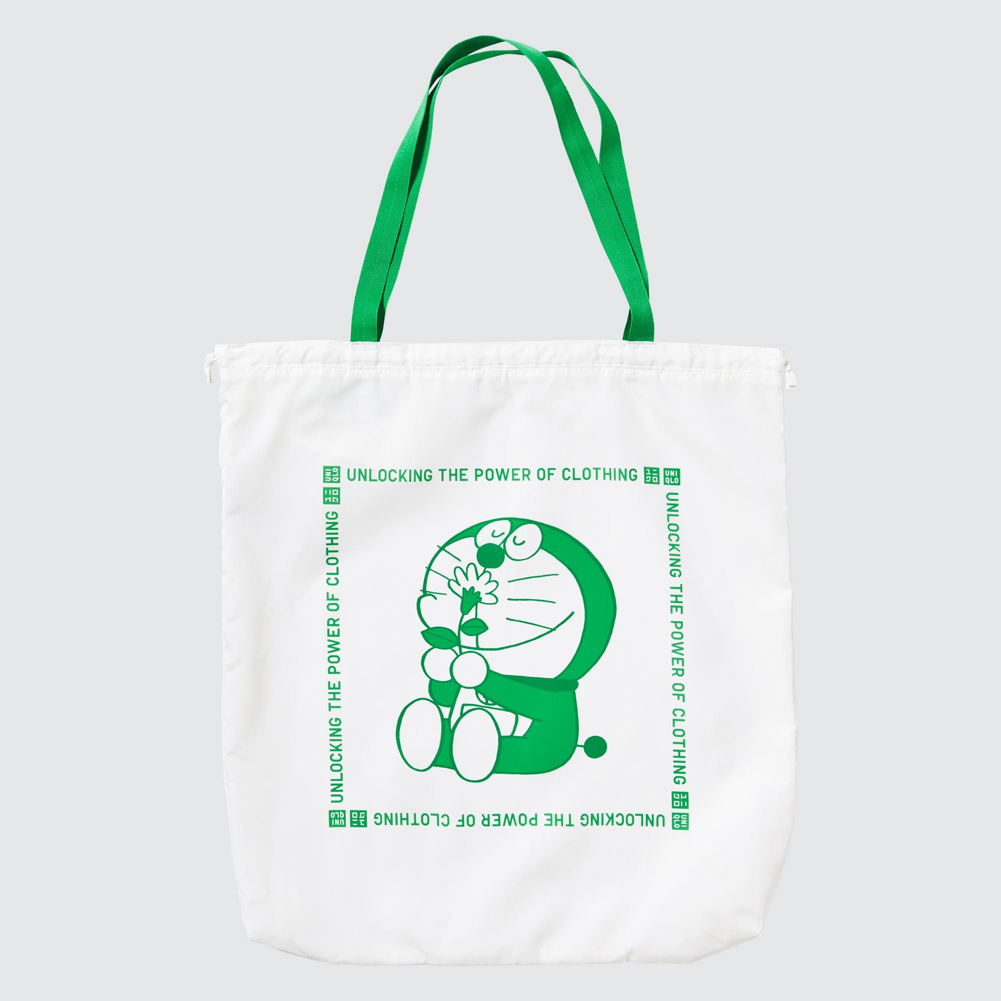 UNIQLO Doraemon Ut Recycled Pocketable Bag Hvite | 14DPNTGBY