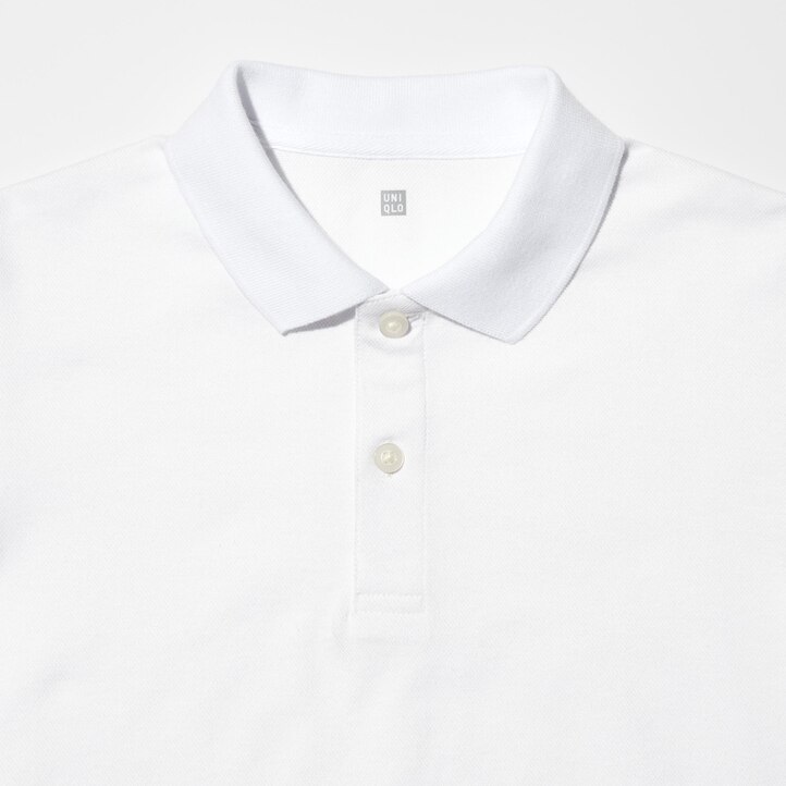 UNIQLO Dry Piqué Polo Shirt Hvite | 35ZRBMNQA