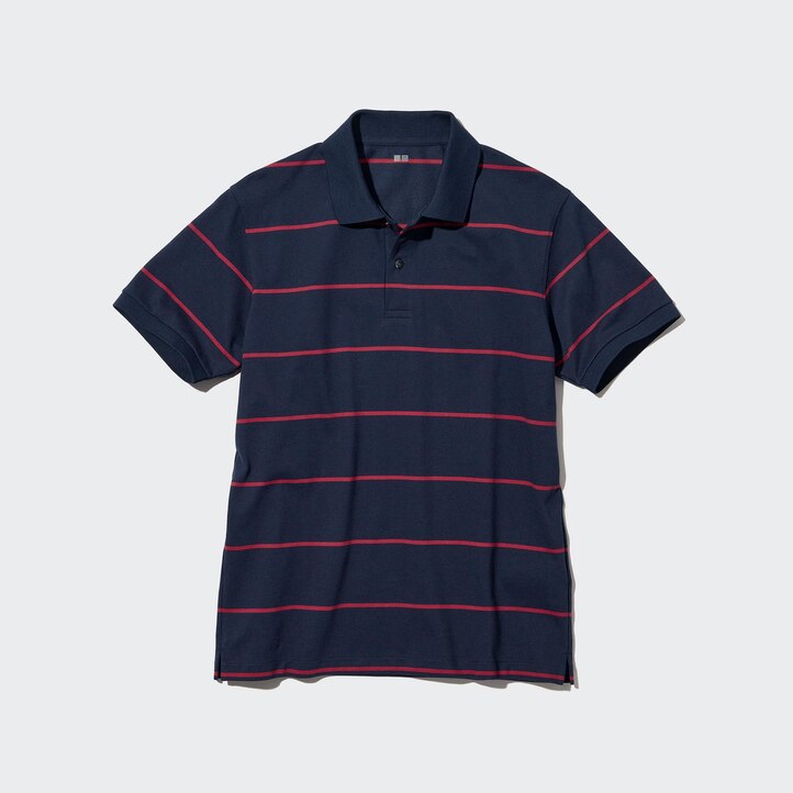 UNIQLO Dry Piqué Striped Polo Shirt Hvite | 31MTUKZOJ