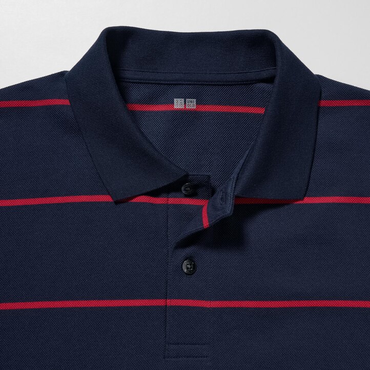 UNIQLO Dry Piqué Striped Polo Shirt Hvite | 31MTUKZOJ