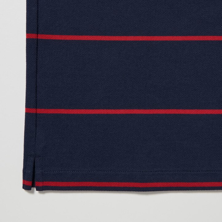 UNIQLO Dry Piqué Striped Polo Shirt Hvite | 31MTUKZOJ