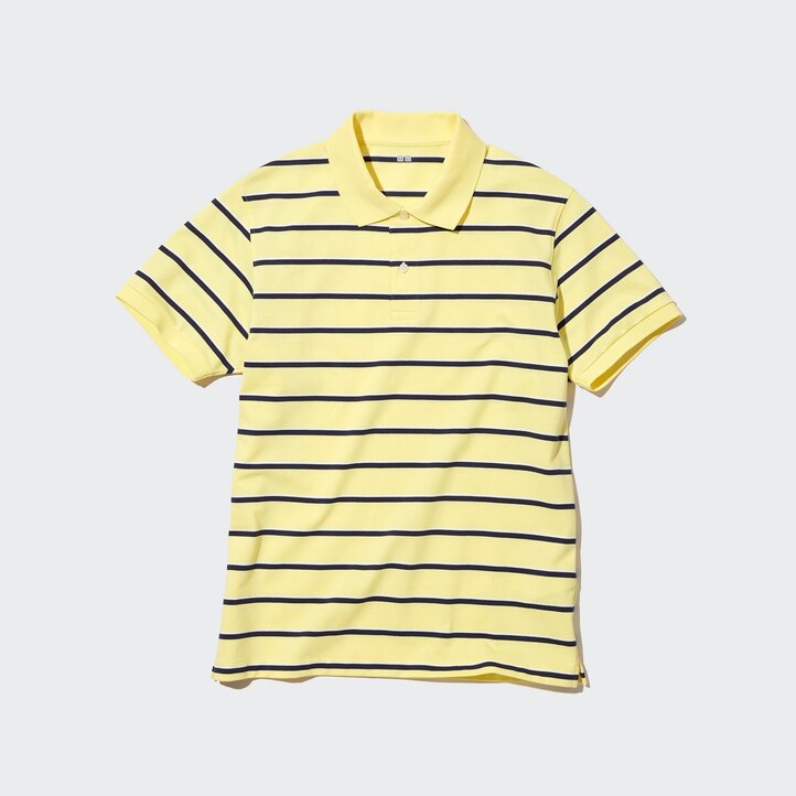 UNIQLO Dry Piqué Striped Polo Shirt Hvite | 43PKCJTGV