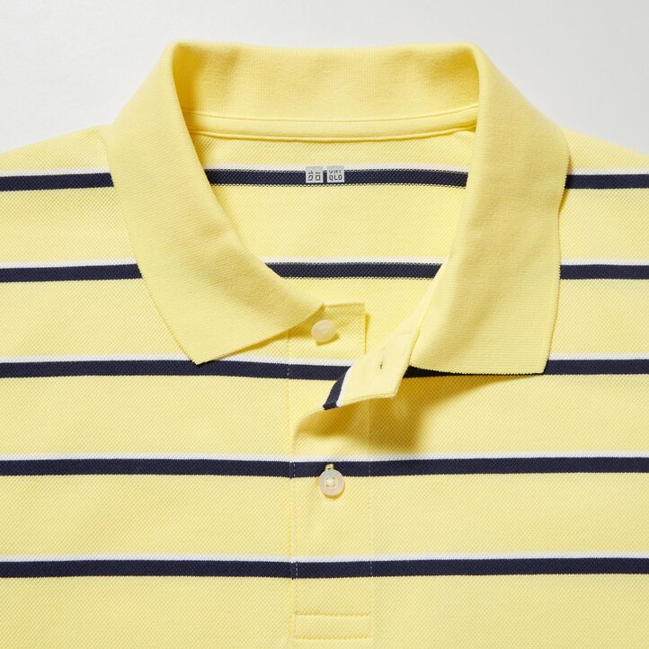 UNIQLO Dry Piqué Striped Polo Shirt Hvite | 43PKCJTGV