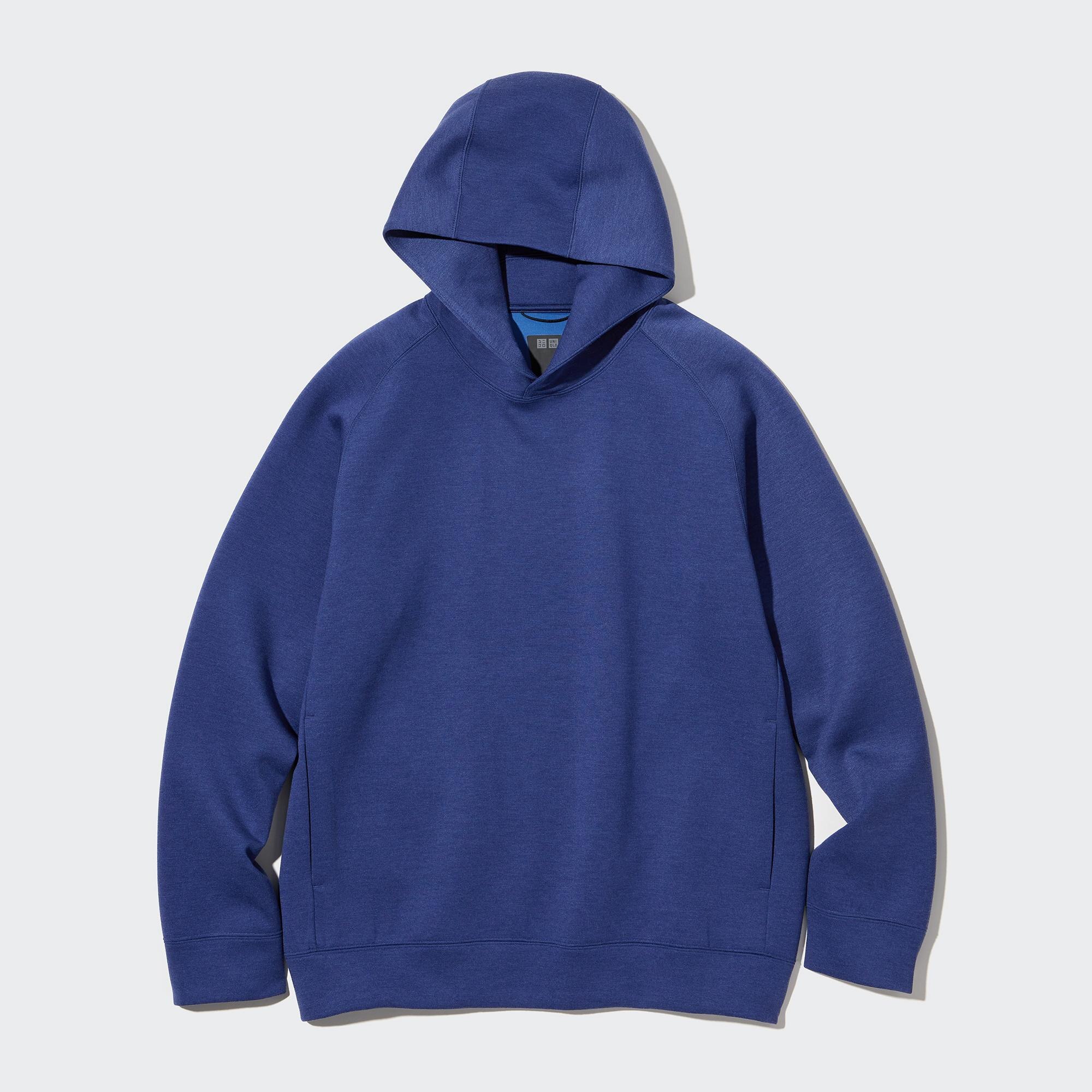 UNIQLO Dry Stretch Hoodie Blå | 67DFQIJKE