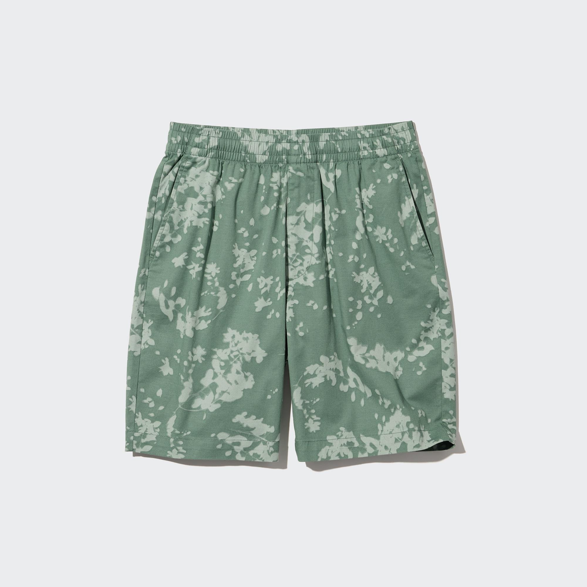 UNIQLO Dry Stretch Leaf Print Easy Shorts Grønn | 84OPTWIGF