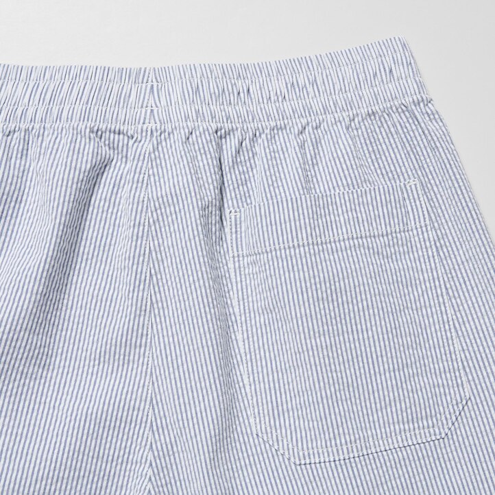 UNIQLO Dry Stretch Seersucker Easy Shorts Blå | 07RCVYSLH