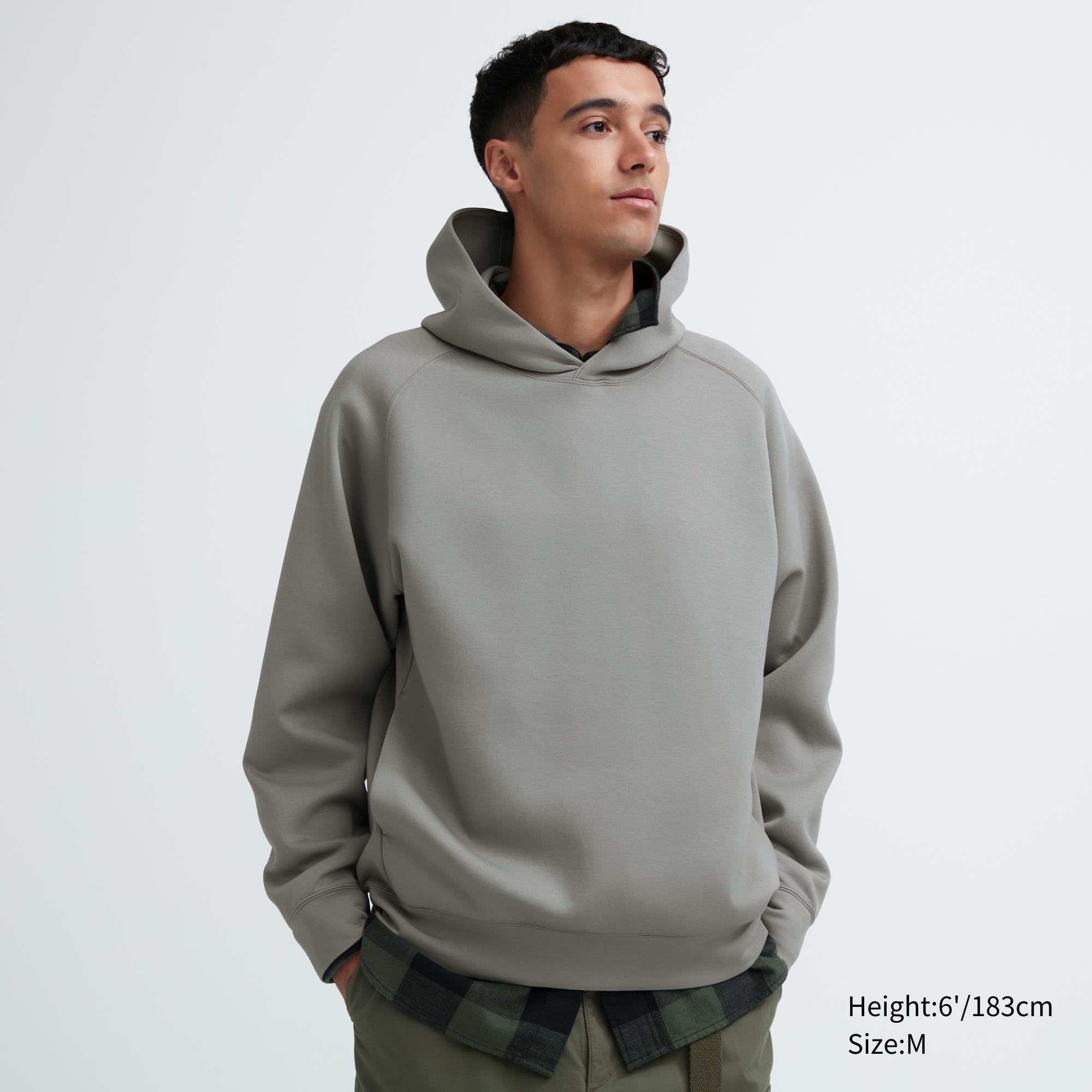 UNIQLO Dry Sweat Stretch Pullover Hoodie Gray | 86JYWMSNF