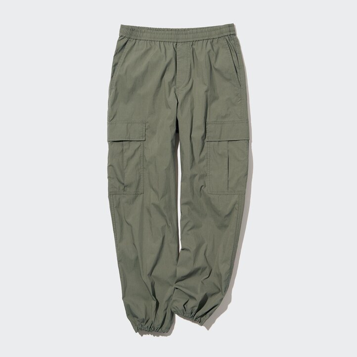 UNIQLO Easy Wide Fit Cargo Trousers Svarte | 71CNUVAEI