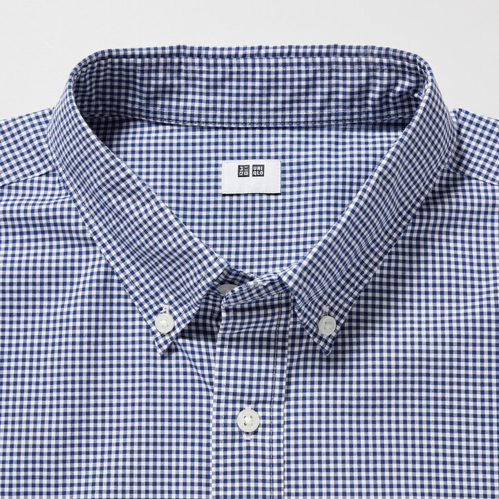 UNIQLO Extra Fine Cotton Broadcloth Long Sleeve Shirt Blå | 49XVGWKQU