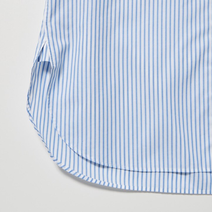 UNIQLO Extra Fine Cotton Striped Long Sleeved Shirt Grønn | 12EFKUABZ