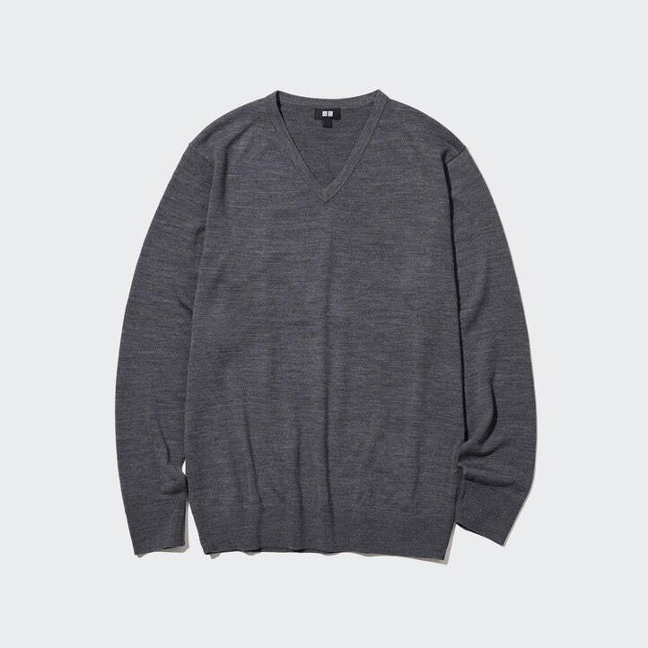 UNIQLO Extra Fine Merino V Neck Jumper Grønn | 15QDLEGZU