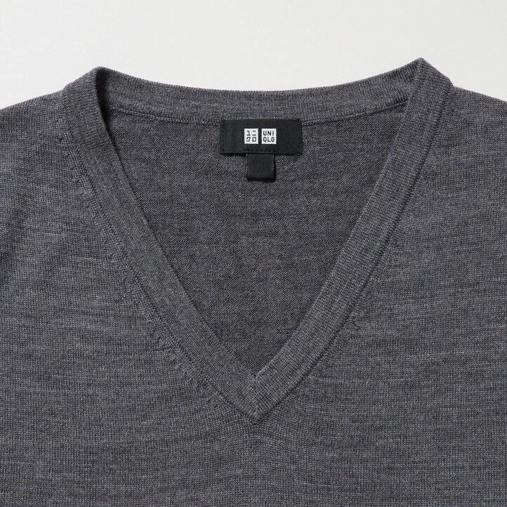 UNIQLO Extra Fine Merino V Neck Jumper Grønn | 15QDLEGZU