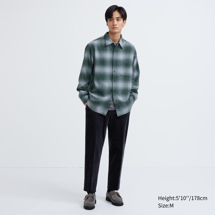 UNIQLO Flannel Checked Shirt Gray | 08WCEMZOA