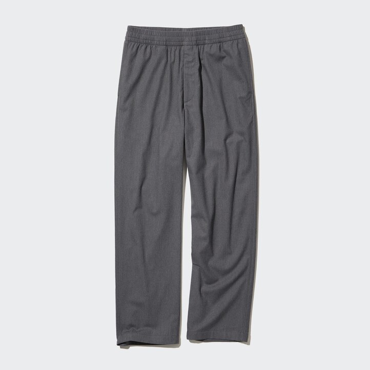 UNIQLO Flannel Easy Ankle Length Trousers Gray | 92TSYQAWG