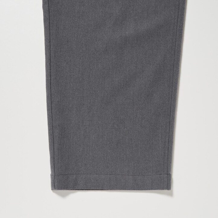 UNIQLO Flannel Easy Ankle Length Trousers Gray | 92TSYQAWG