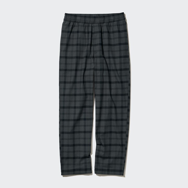 UNIQLO Flannel Easy Patterned Ankle Length Trousers Mørke | 81UKWJFIY