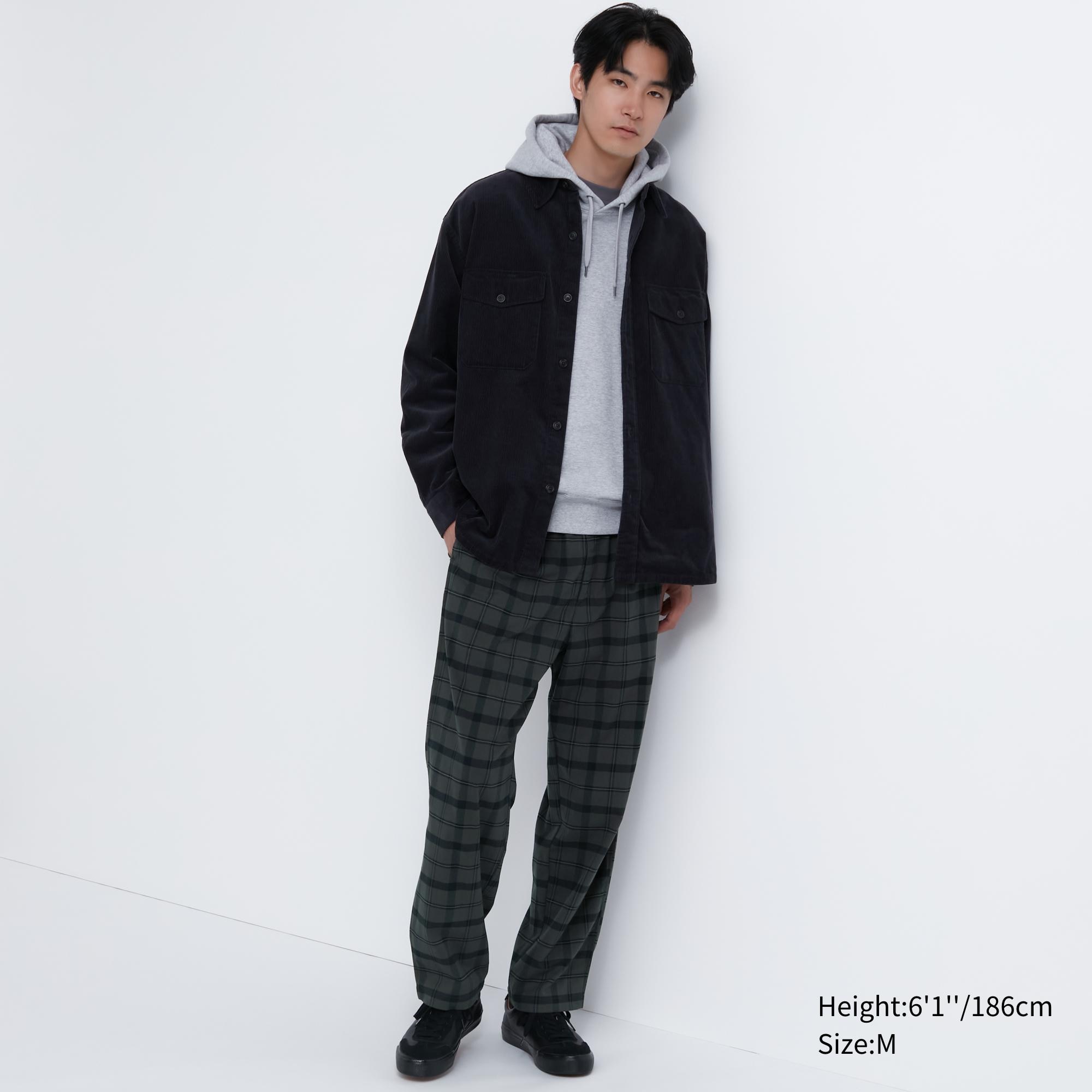 UNIQLO Flannel Easy Patterned Ankle Length Trousers Mørke | 81UKWJFIY